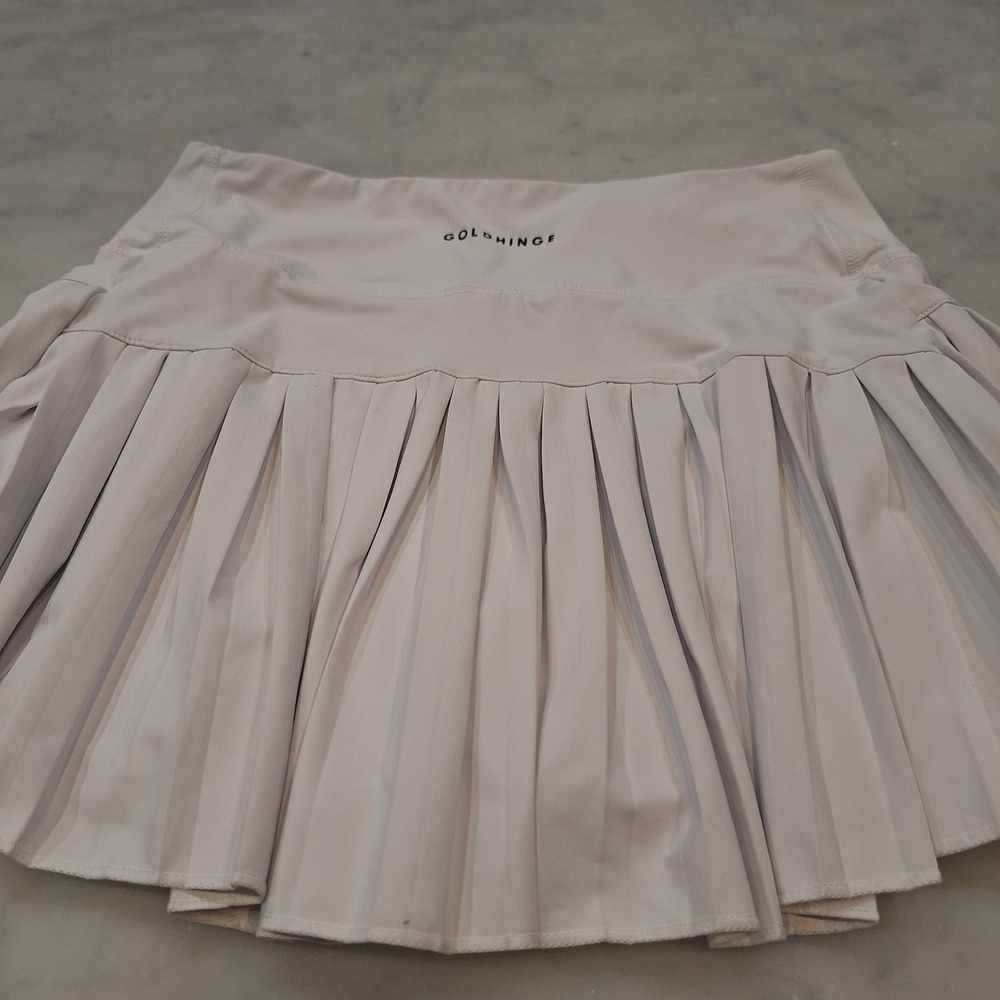 Goldhinge Pleated Tennis Skort Wom Small White High Waisted Athletic Skirt